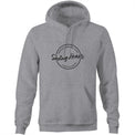 Light grey marle Heart Foundation unisex hoodie featuring Saving Hearts design in black print